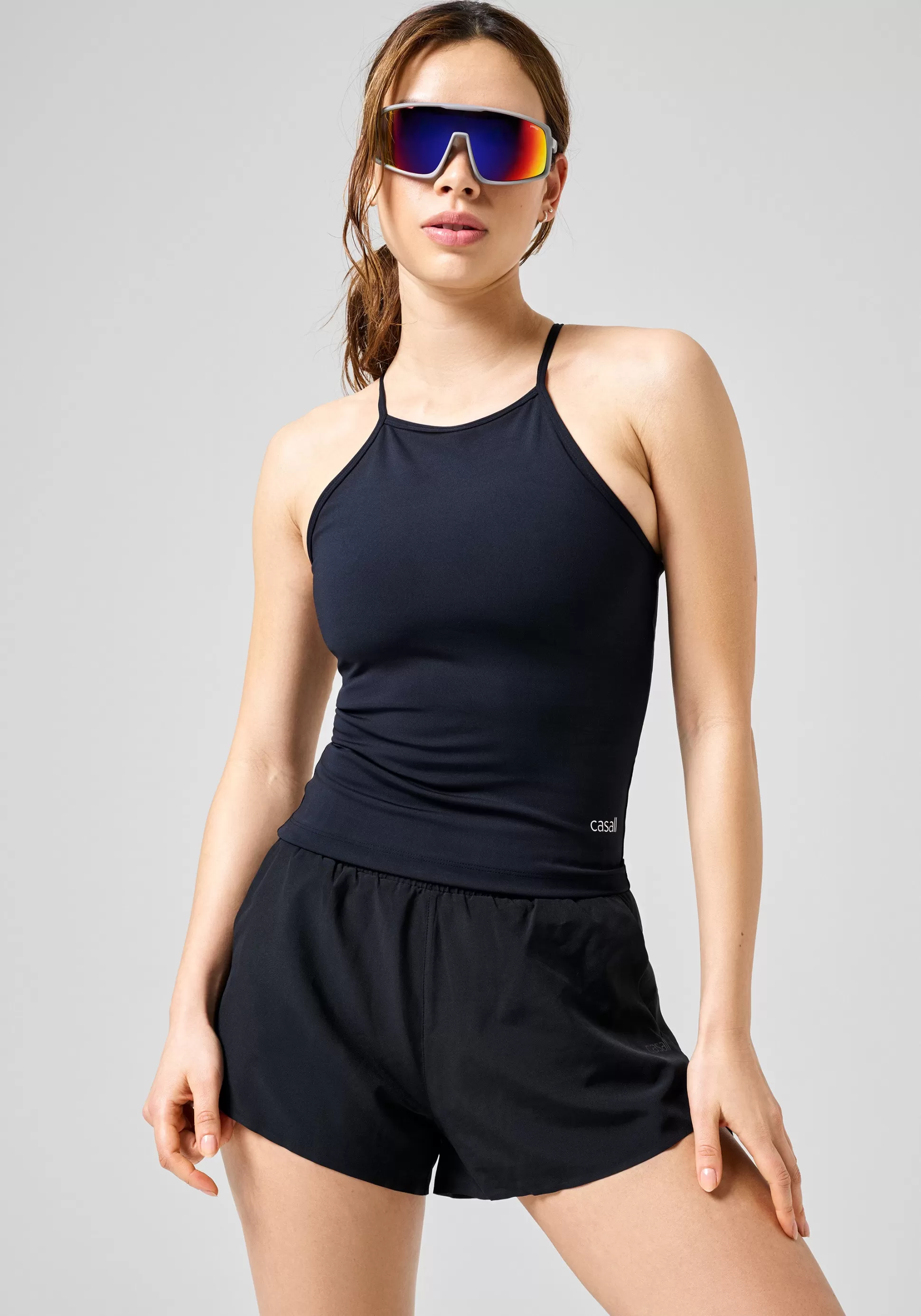 Casall Singleter>Built-In-Bra Halterneck Tank -