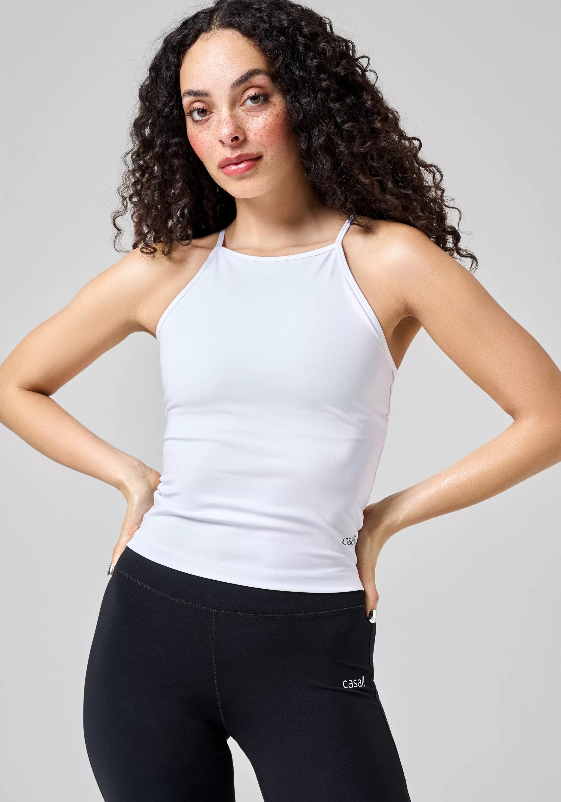 Casall Singleter>Built-In-Bra Halterneck Tank -