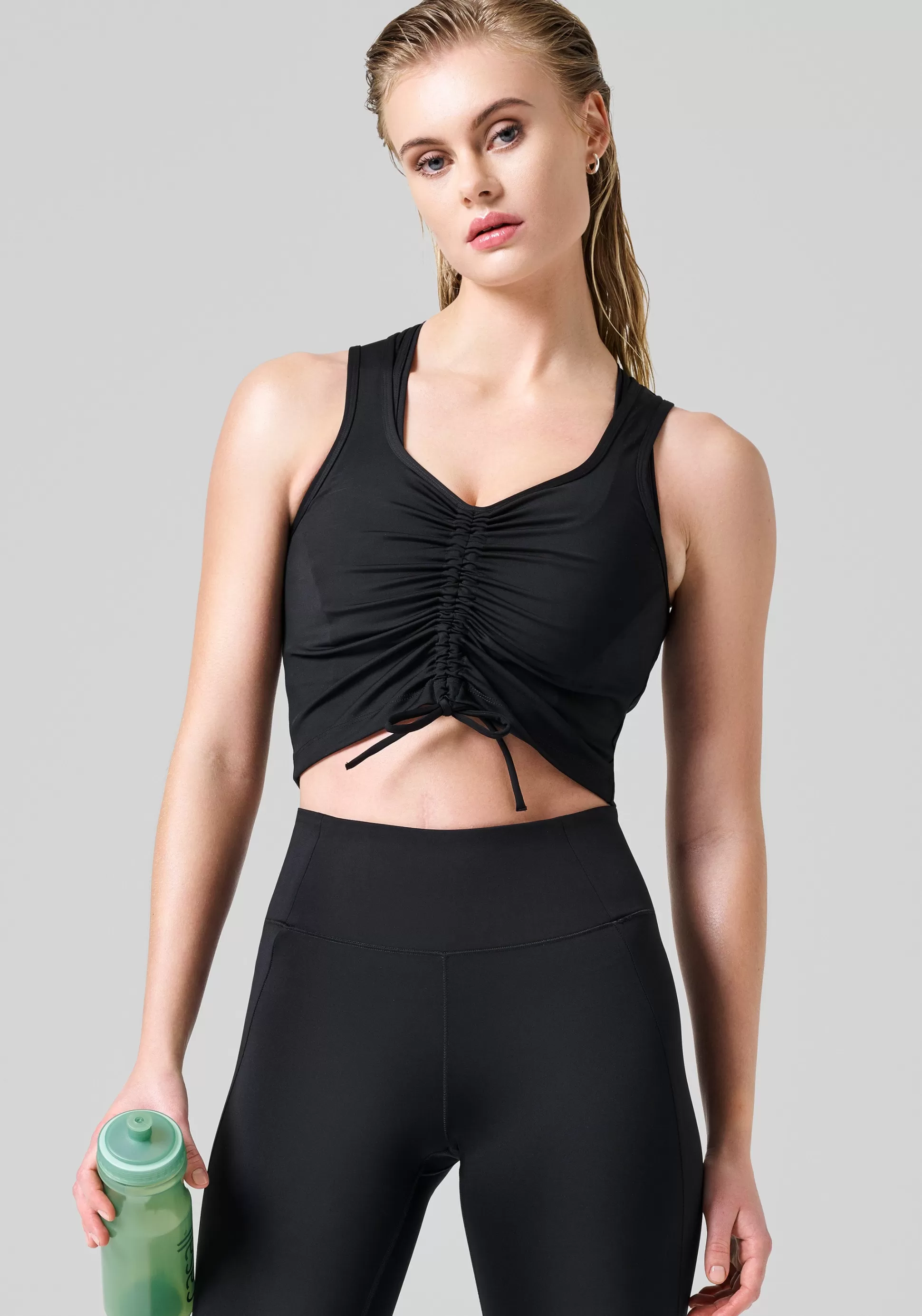 Casall Crop Tops | Singleter>Crease Sleeveless Crop Top -