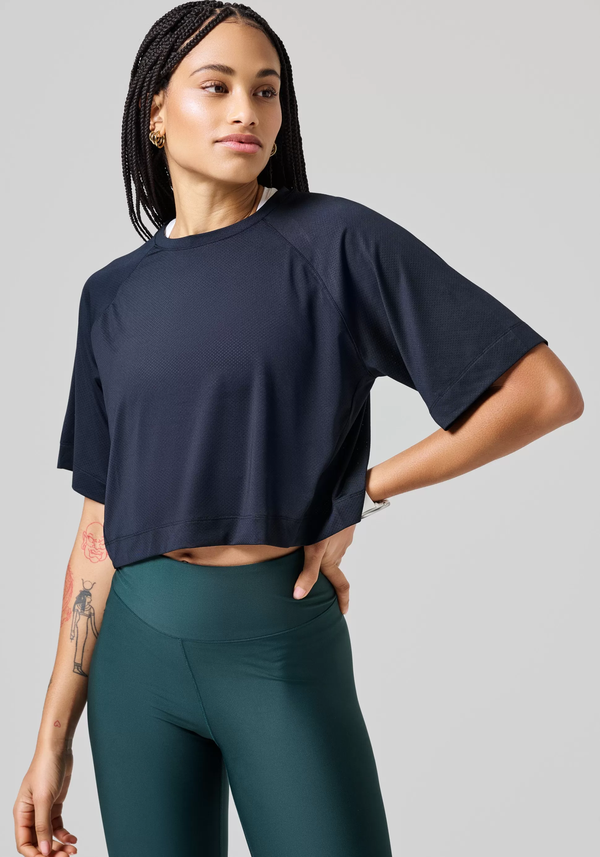 Casall Crop Tops | T-Skjorter>Laser Mesh Crop Tee -