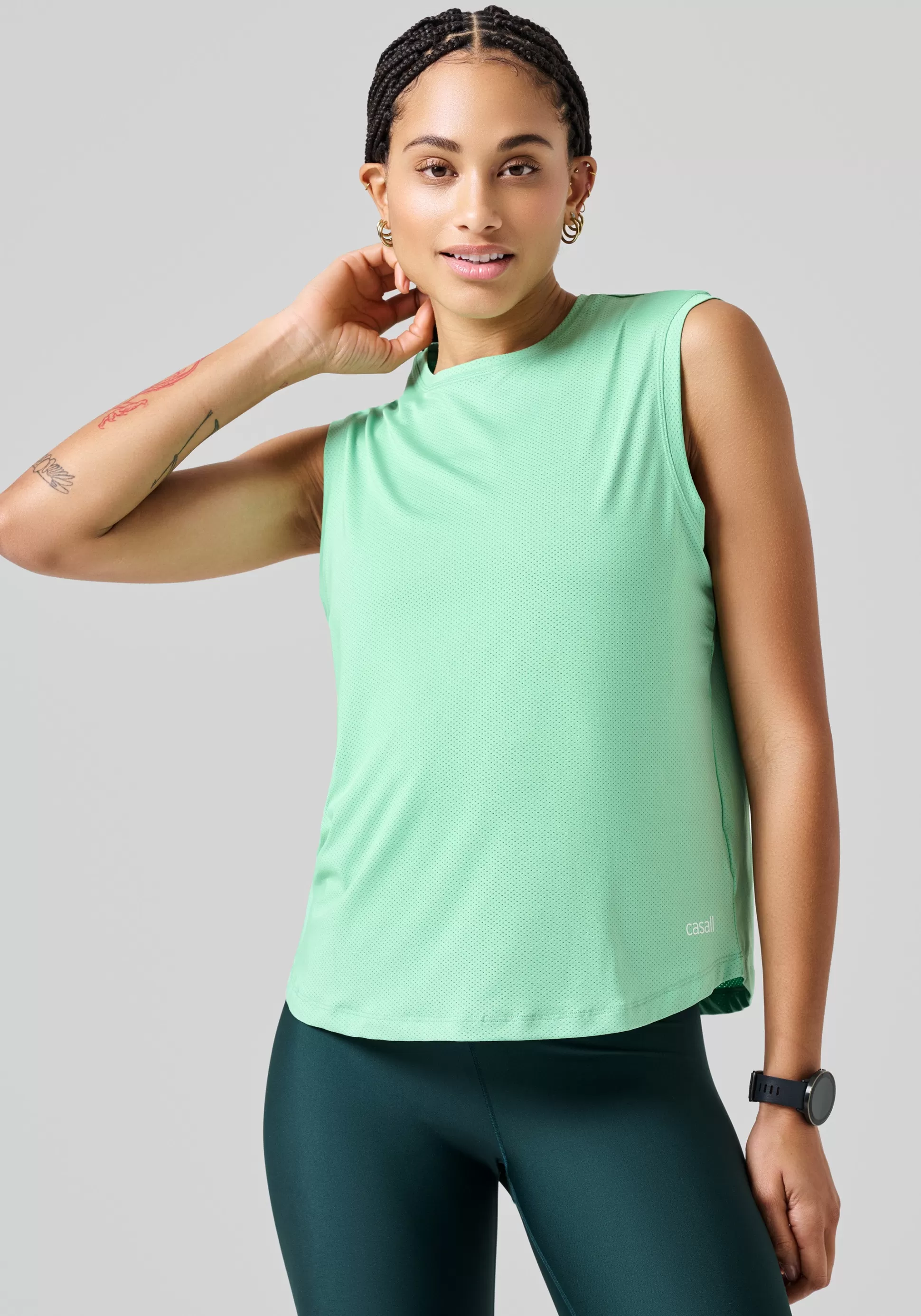 Casall Singleter>Laser Mesh Muscle Tank -