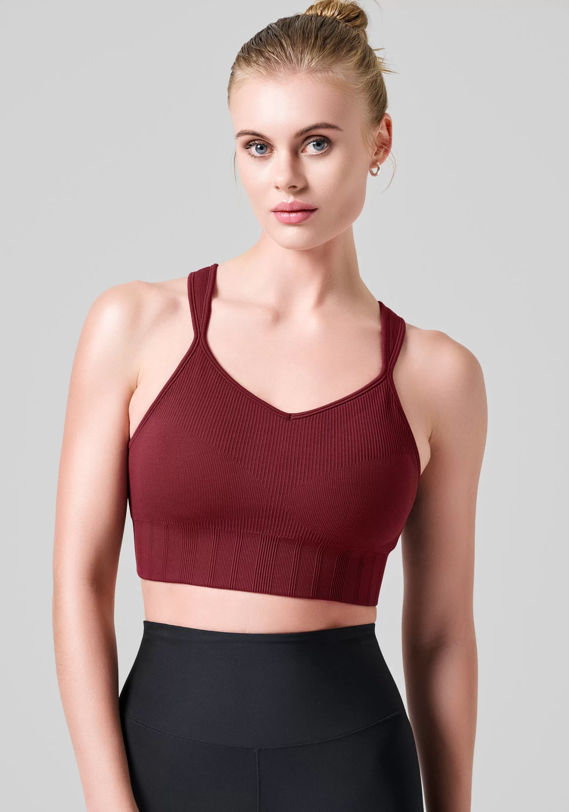 Casall Sports-Bh>Seamless Rib Padded Sports Bra -